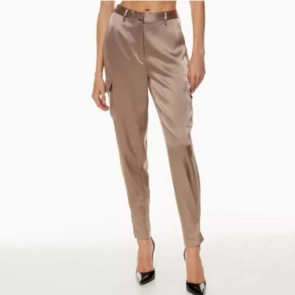 BABATON Refined Satin Cargo Pant Grey Deep Taupe Trouser Pants 0 ARITZIA - Picture 9 of 16